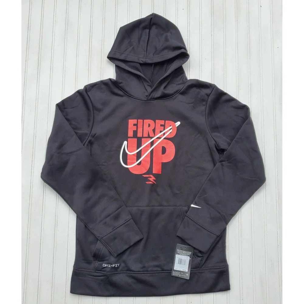 Nike 3BRAND Boys XL Black Fired Up Dri-FIT Hoodie NWT Russell Wilson Sport